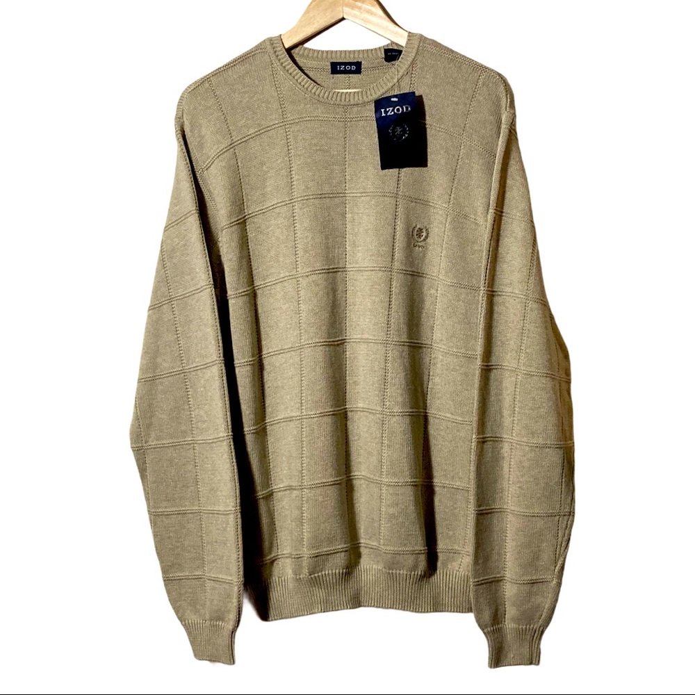 NWT IZOD Quilted Knit Crewneck Sweater